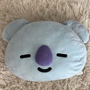 BT21 KOYA Plush Pillow Light Blue‎ Cute Character Face Soft